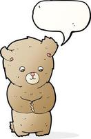 cute cartoon teddy bear with speech bubble vector