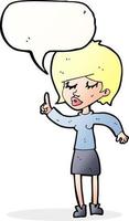 cartoon woman with idea with speech bubble vector