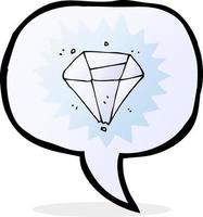 cartoon diamond with speech bubble vector