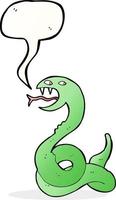 cartoon hissing snake with speech bubble vector