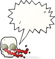 cartoon gross skull with speech bubble vector