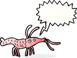 cartoon shrimp with speech bubble vector