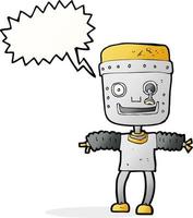 cartoon robot with speech bubble vector
