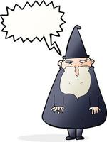 cartoon wizard with speech bubble vector