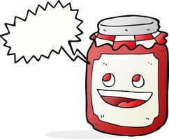 cartoon jar of preserve with speech bubble vector