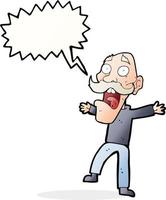 cartoon shocked old man with speech bubble vector