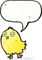 funny cartoon bird with speech bubble vector