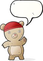 cartoon teddy bear with speech bubble vector