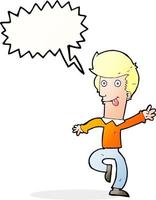 cartoon man dancing with speech bubble vector