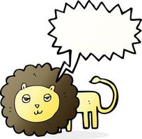 cartoon lion with speech bubble vector