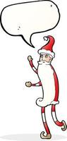 cartoon skinny santa with speech bubble vector