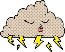 Vector cartoon thundercloud