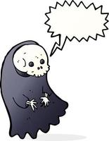 cartoon spooky ghoul with speech bubble vector