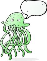 cartoon octopus with speech bubble vector