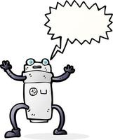 cartoon robot with speech bubble vector