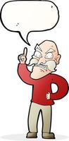 cartoon old man laying down rules with speech bubble vector