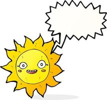 cartoon happy sun with speech bubble vector