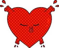 cartoon red heart vector