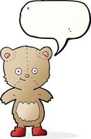 cartoon cute teddy bear with speech bubble vector