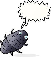 cartoon bug with speech bubble vector