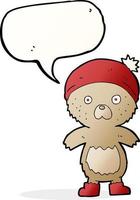 cartoon cute teddy bear with speech bubble vector