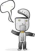 cartoon robot with speech bubble vector