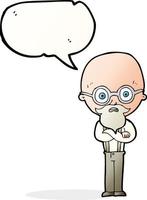 cartoon annoyed old man with speech bubble vector