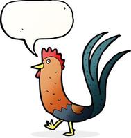 cartoon cockerel with speech bubble vector