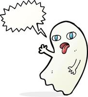 fantasma de divertidos dibujos animados con burbujas de discurso vector