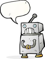 cartoon robot with speech bubble vector
