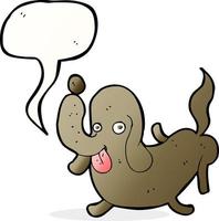 cartoon dog sticking out tongue with speech bubble vector