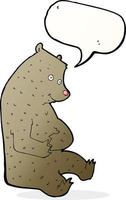cartoon happy bear with speech bubble vector