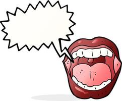 cartoon mouth with speech bubble vector