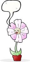 cartoon flower with speech bubble vector