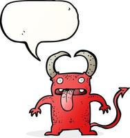 cartoon little devil with speech bubble vector