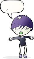 cartoon vampire girl with speech bubble vector