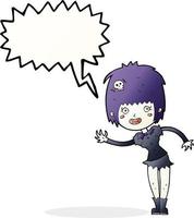 cartoon vampire girl with speech bubble vector