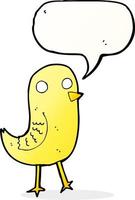 funny cartoon bird with speech bubble vector