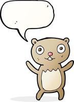 cartoon teddy bear with speech bubble vector