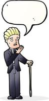 cartoon shocked gentleman with speech bubble vector