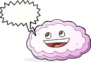 cartoon decorative cloud with speech bubble vector