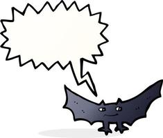 cartoon spooky vampire bat with speech bubble vector