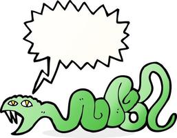 cartoon snake with speech bubble vector