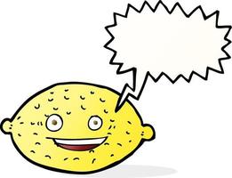 cartoon lemon with speech bubble vector