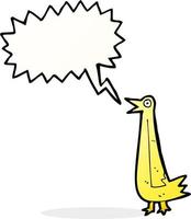 funny cartoon bird with speech bubble vector