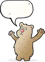 cartoon funny bear with speech bubble vector