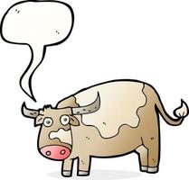 cartoon cow with speech bubble vector
