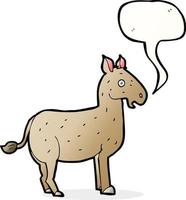 cartoon mule with speech bubble vector