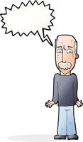 cartoon dad shrugging shoulders with speech bubble vector