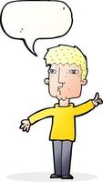 cartoon man raising point with speech bubble vector